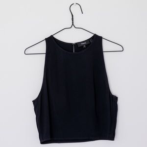 Theory Black Cropped Sleeveless Top